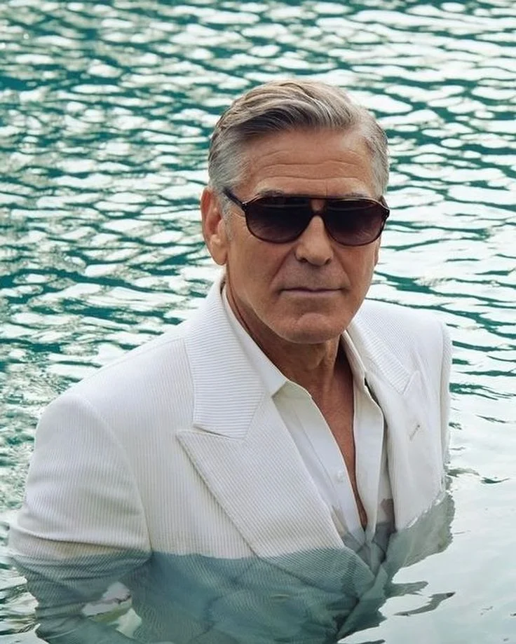 George Clooney wolfcut
